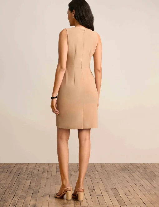 Outlet Anne Klein Waist Tab Sheath Dress Light Coffee