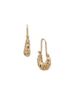 Best Sale Anne Klein Weave Elongated Hoop Earrings