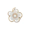 Fashion Anne Klein White Flower Brooch Gold
