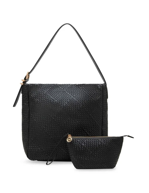 Fashion Anne Klein Woven Hobo With Detachable Pouch