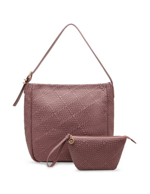 Fashion Anne Klein Woven Hobo With Detachable Pouch