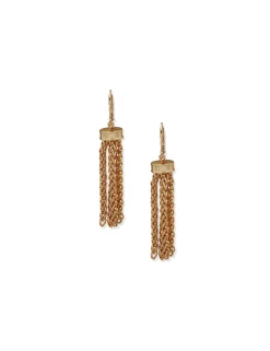 Cheap Anne Klein Woven Link Tassel Drop Earrings